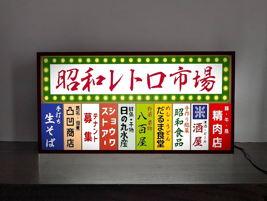 【Lサイズ】商店街 テナント 雑居ビル 昭和レトロ 看板 雑貨 ライトBOX Lサイズ】商店街 店舗 テナント 雑居ビル 街角 おもしろグッズ